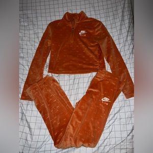 nike velour orange tracksuit